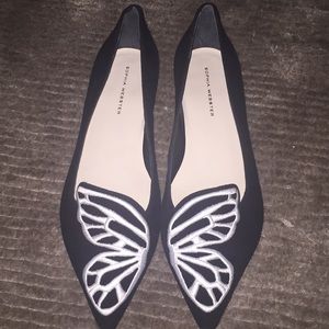 Bibi Butterfly Embroidered Suede Flats